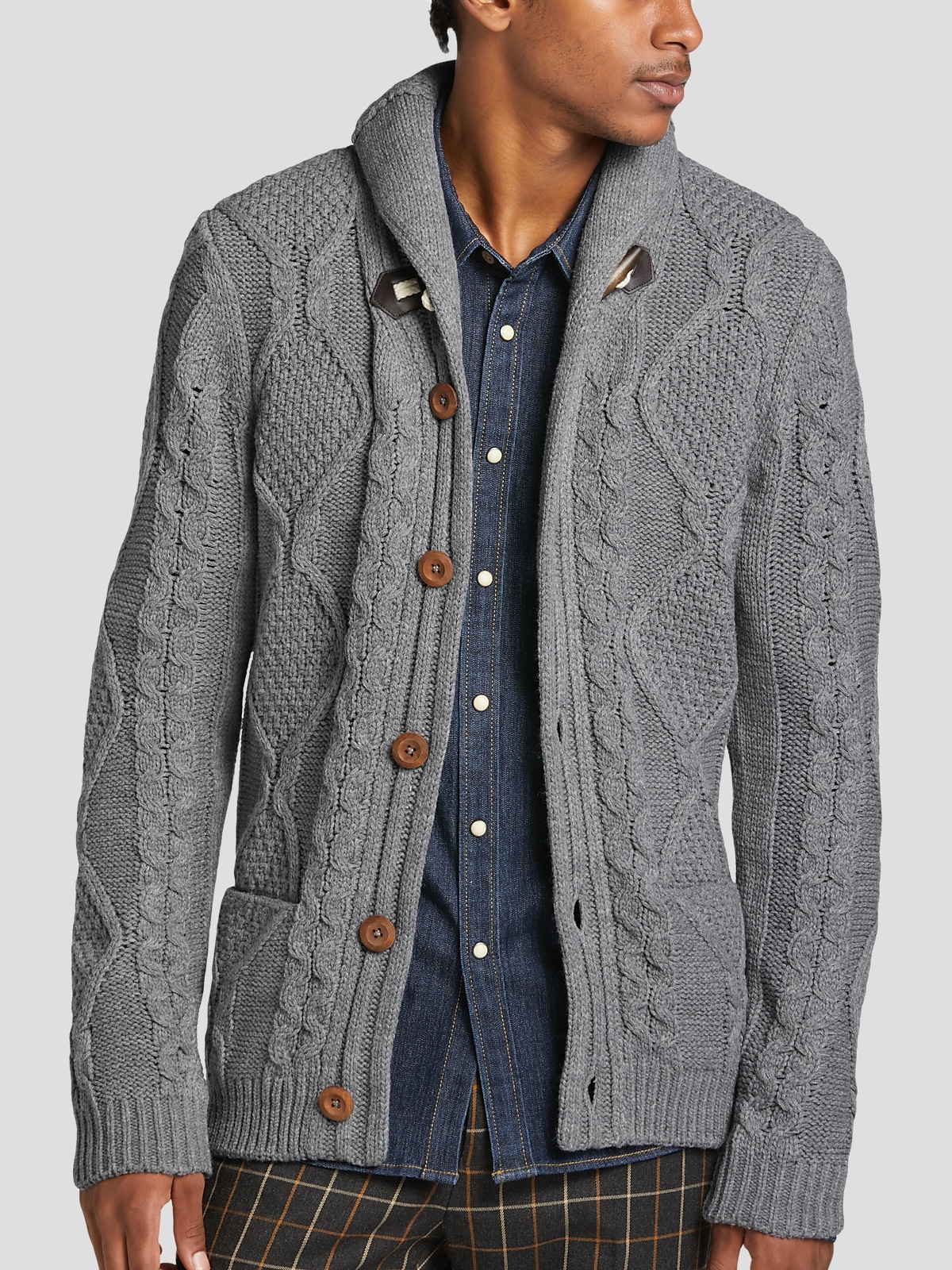 Toggle cardigan mens shop