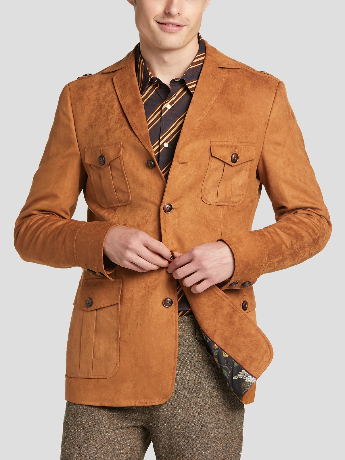 Paisley and gray jacket sale