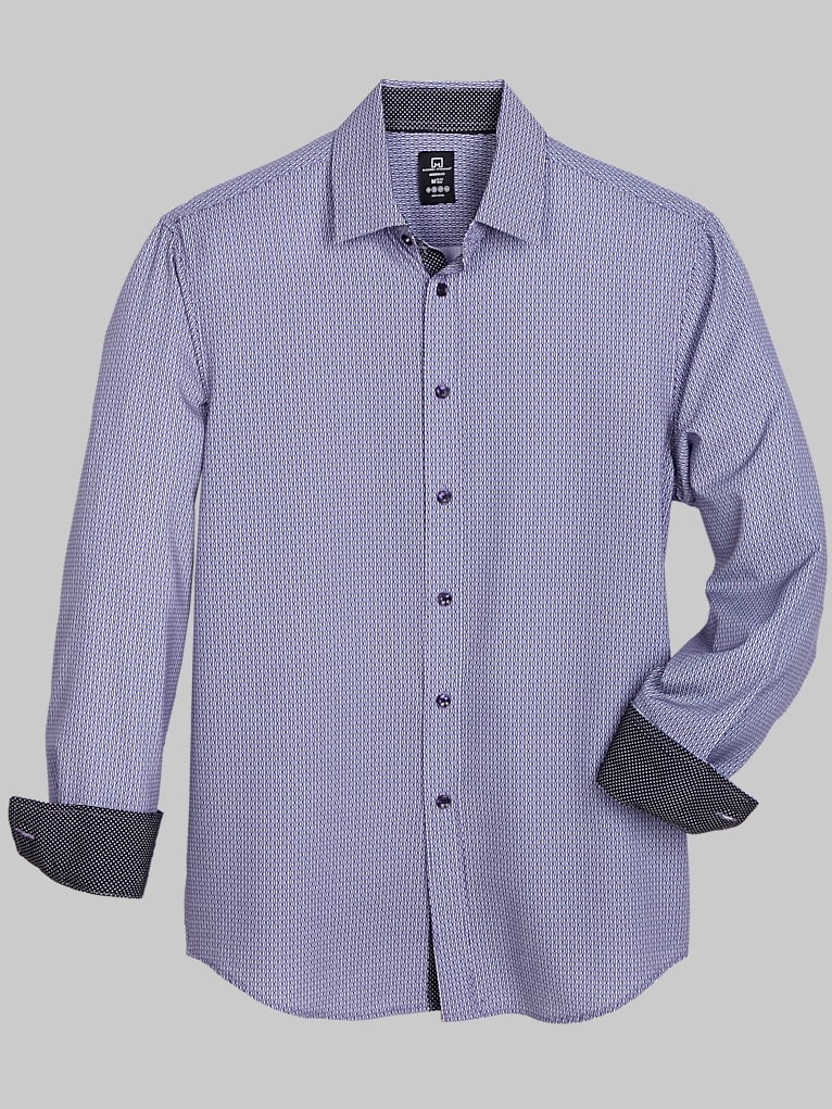 Michael Strahan Slim Fit Spread Collar Sport Shirt Sport Shirts Men