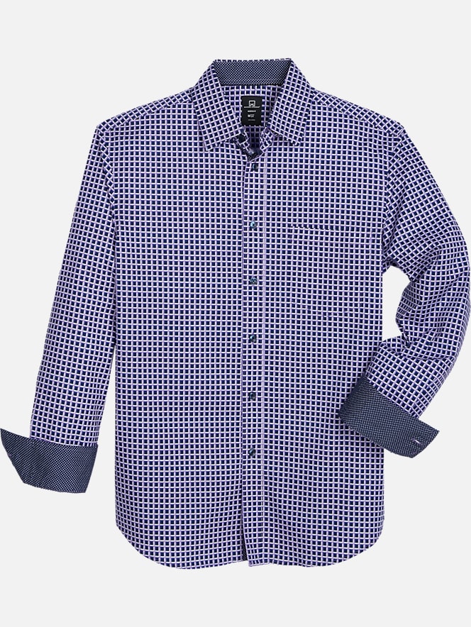 Michael Strahan Spread Collar Casual Button Up Shirt | Sport Shirts ...