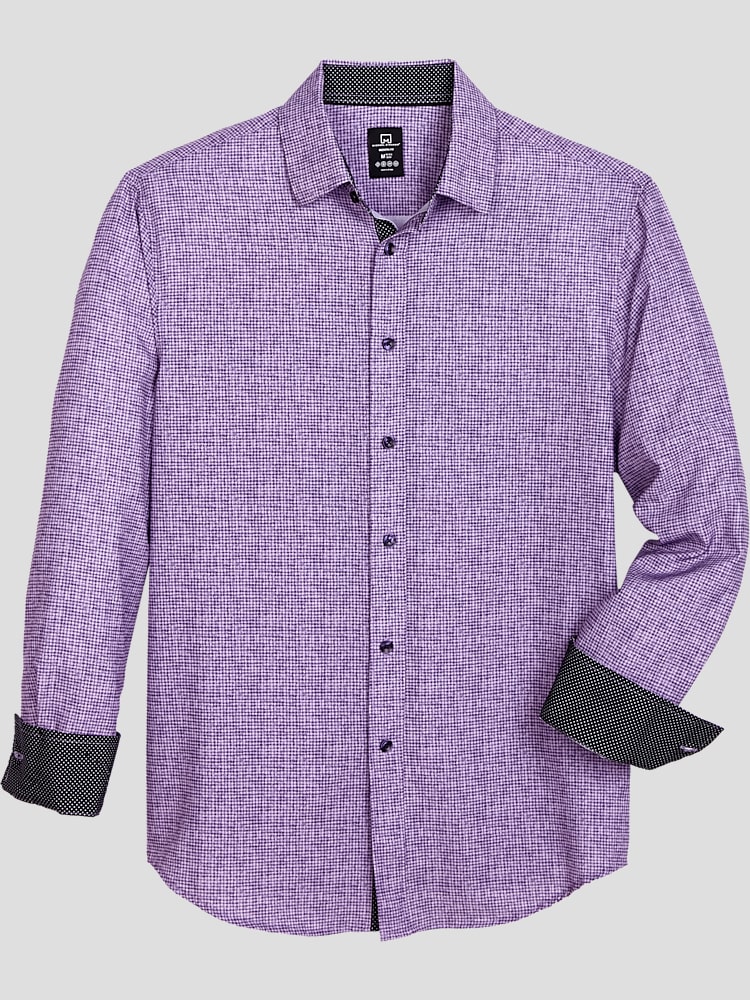 Michael Strahan Slim Fit Spread Collar Sport Shirt Sport Shirts Men s Wearhouse