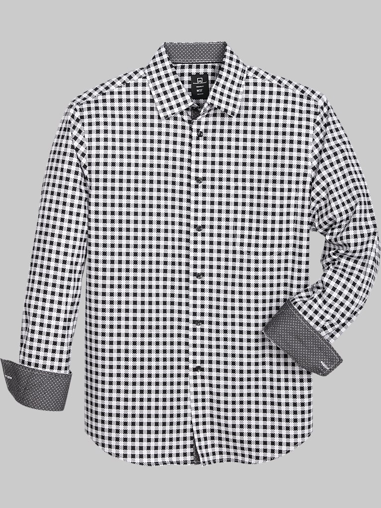 Michael Strahan Slim Fit Spread Collar Sport Shirt Sport Shirts Men