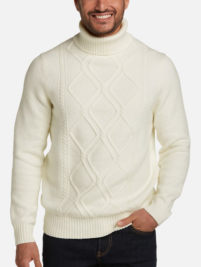 Joseph Abboud Modern Fit Cable Knit Turtleneck Sweater | All Clearance ...