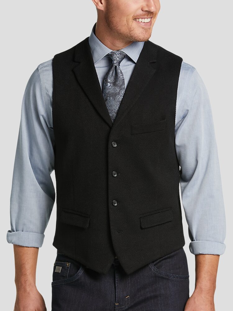 Men's wearhouse black vest on sale