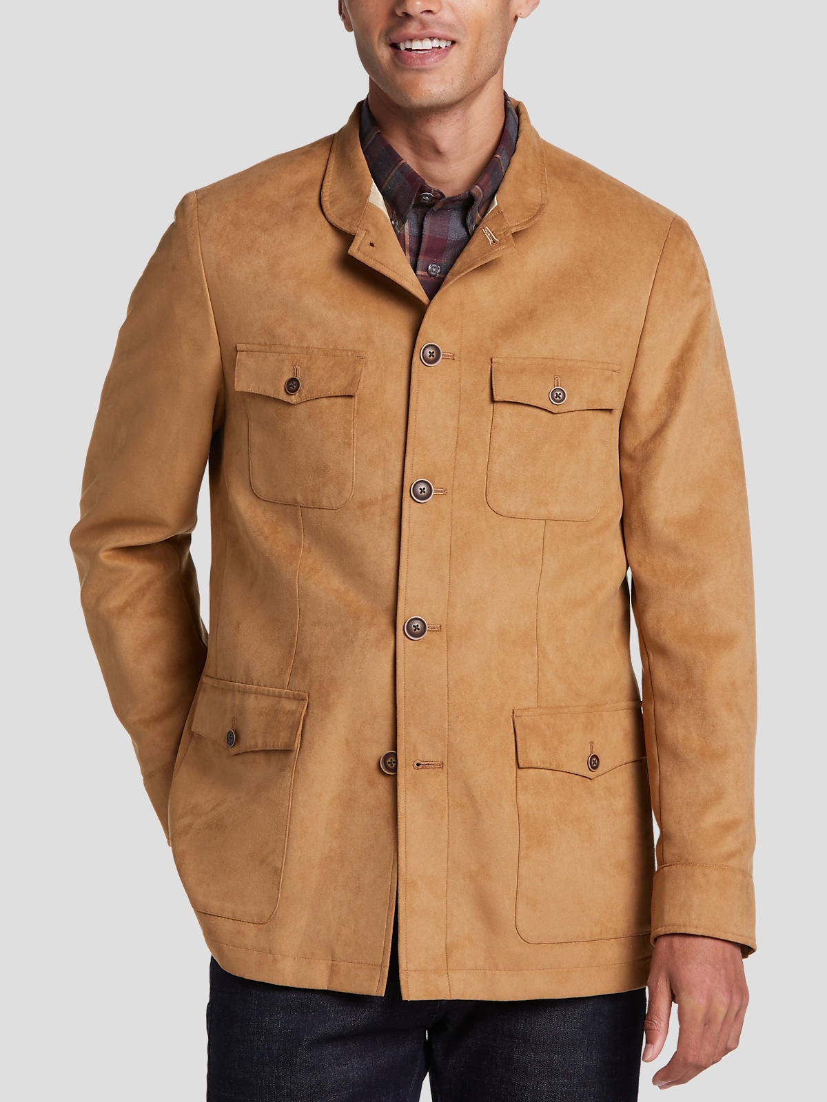 Suede military jacket shop