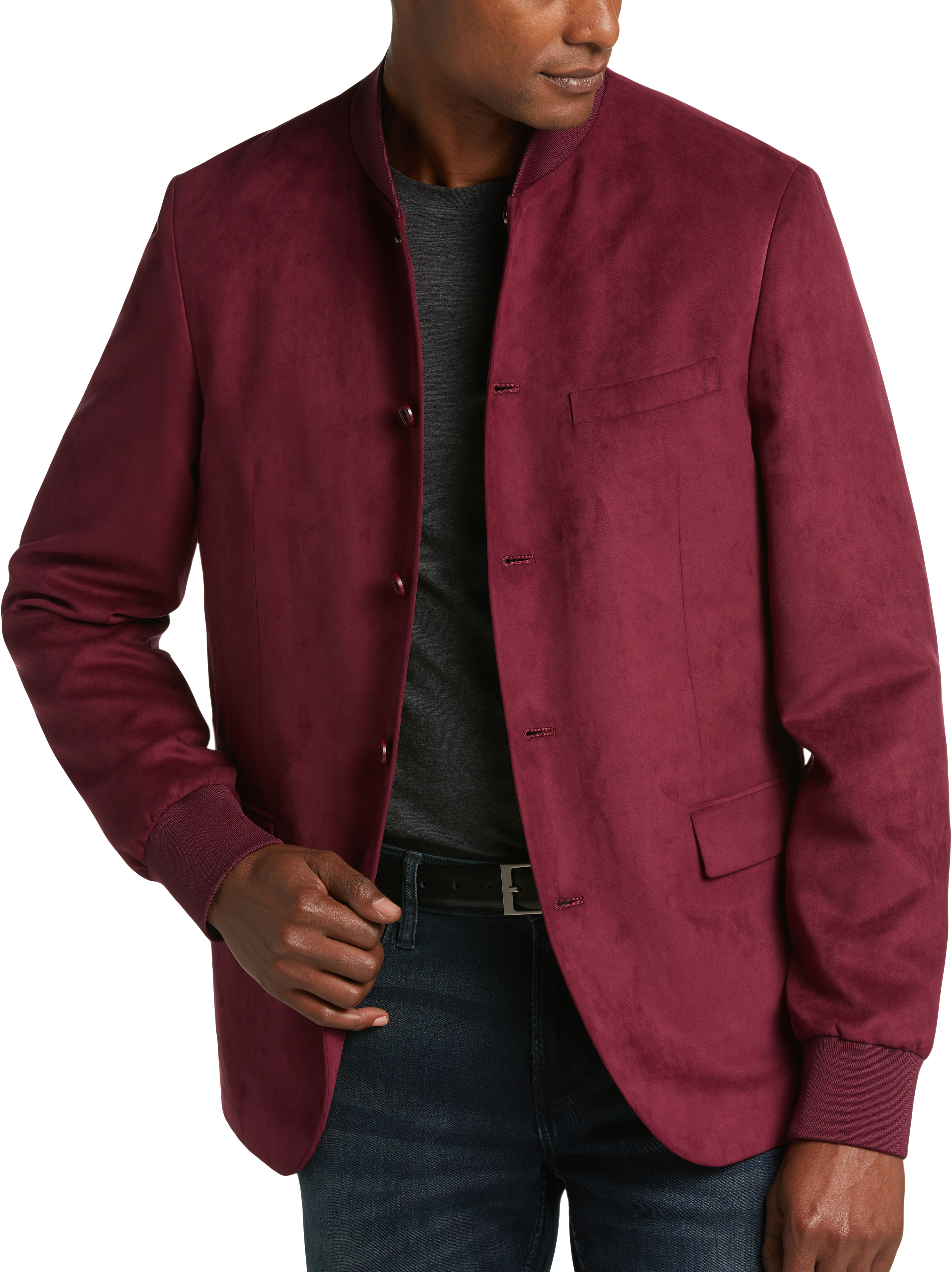 Men's microsuede shop bomber jacket