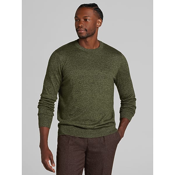 Wilke-Rodriguez Men's Marled Jersey Crewneck Sweater Olive - Size: XL TMW6MBW40009