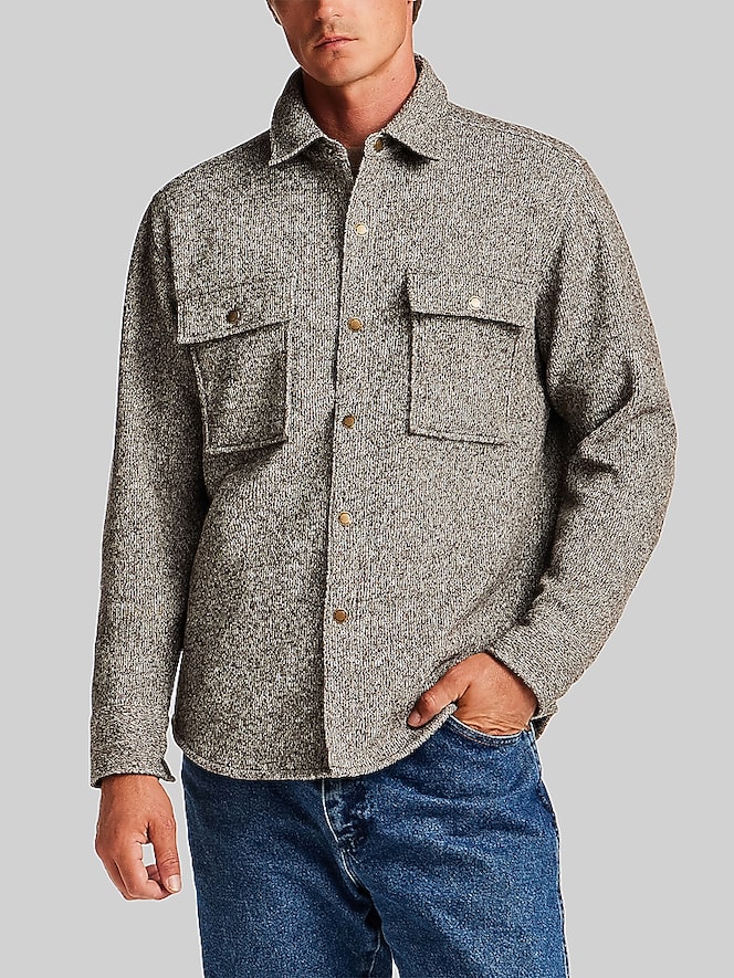 Weatherproof Vintage Regular Fit Mixy Knit Shirt Jacket
