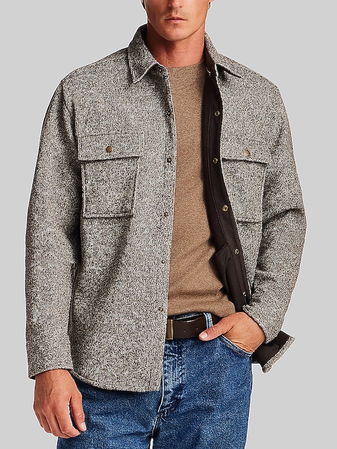 Weatherproof Vintage Regular Fit Mixy Knit Shirt Jacket