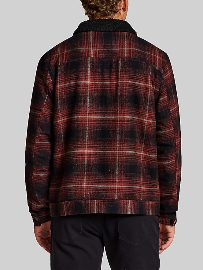 Weatherproof Vintage Regular Fit Berber-Lined Flannel Trucker Jacket