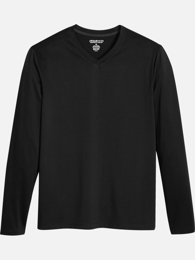 Awearness Kenneth Cole Slim Fit V-Neck Long Sleeve T-Shirt | All ...