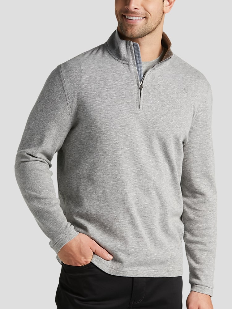 Joseph Abboud Modern Fit Textured Knit 1 4 Zip Sweater Quarter Zip Men s Wearhouse