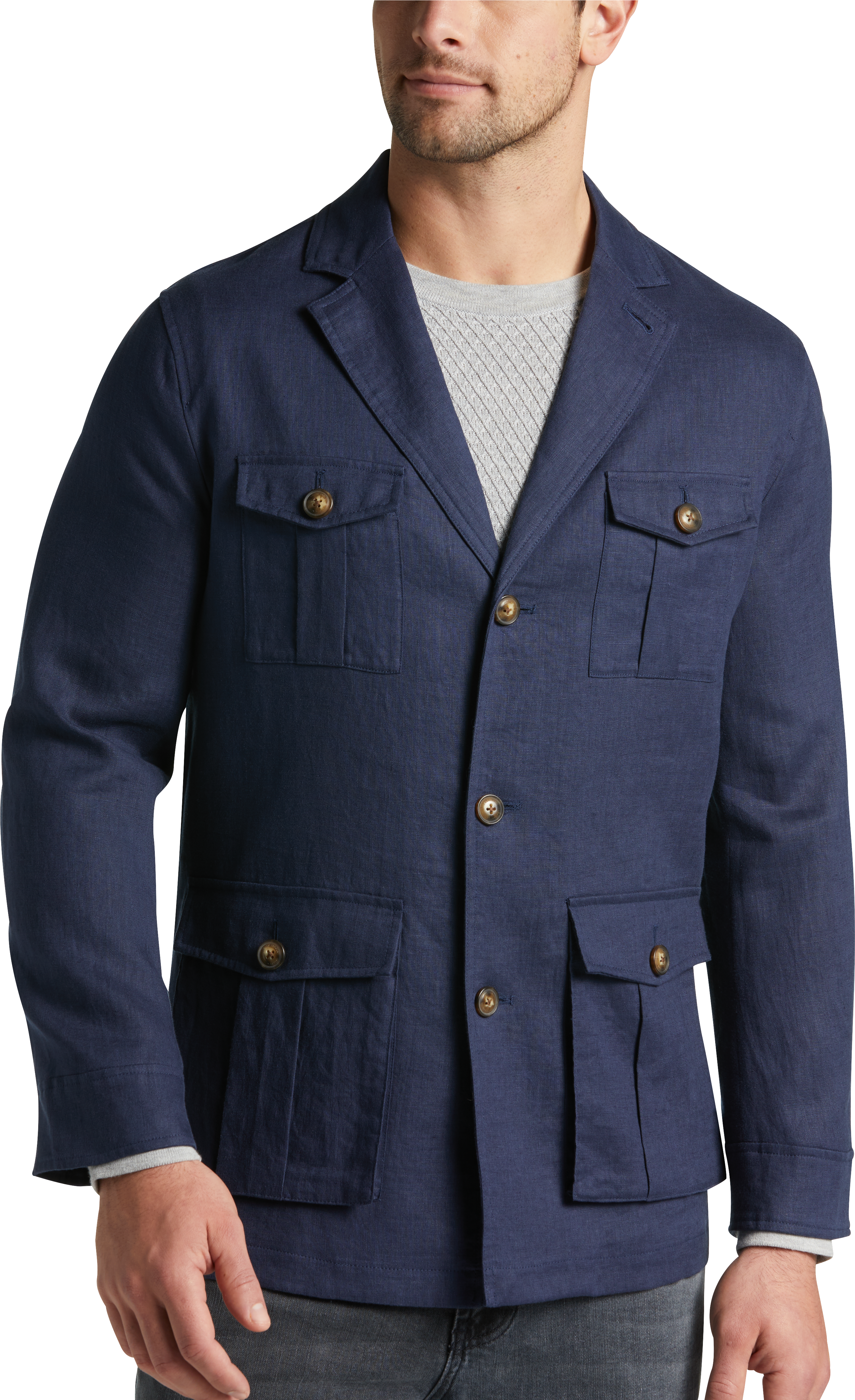 Modern Fit Linen Jacket