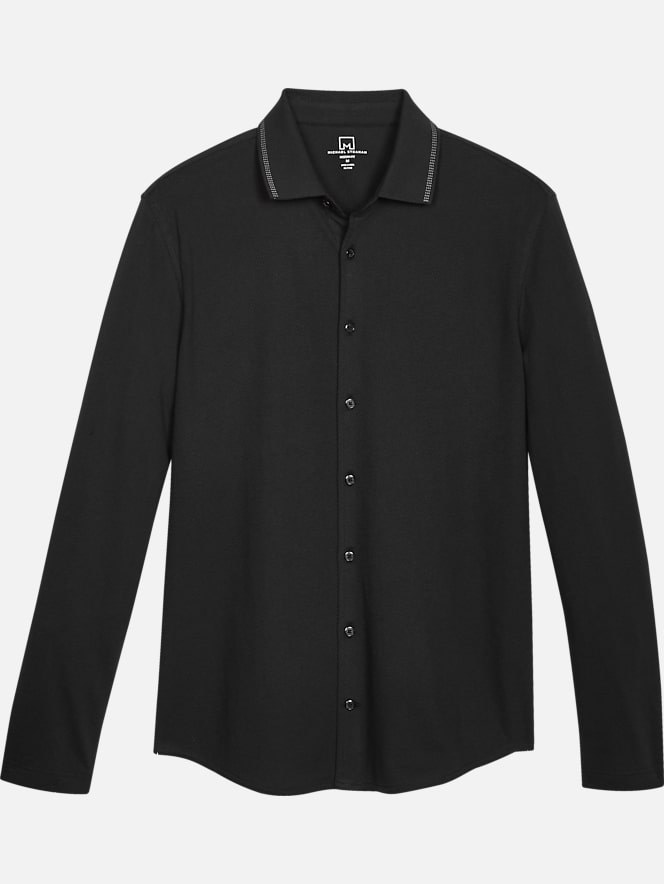 Michael Strahan Modern Fit Popcorn Knit Sport Shirt Casual Shirts Mens Wearhouse 