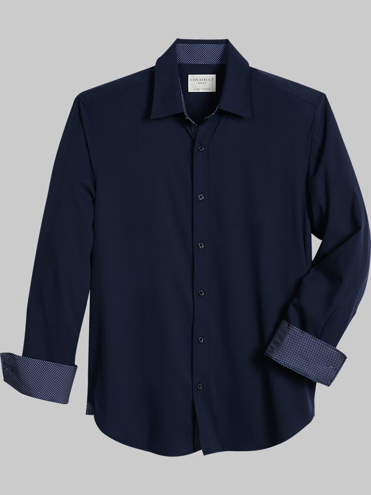 Con.Struct Slim Fit Spread Collar Sport Shirt Sport Shirts Men's