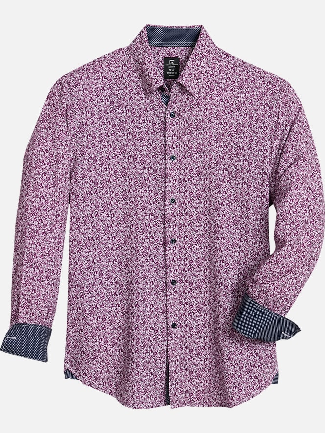 Michael Strahan Modern Fit Sport Shirt Lavender Floral All Clearance 3999 Mens Wearhouse 