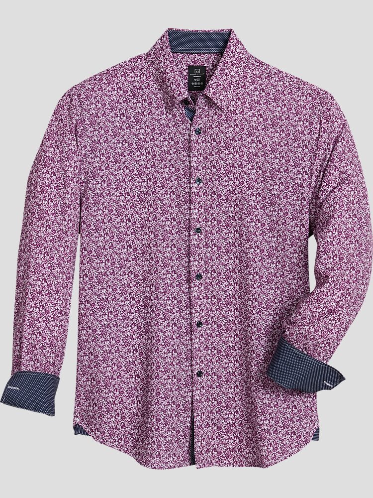 Michael Strahan Modern Fit Sport Shirt Lavender Floral Sport Shirts Men s Wearhouse