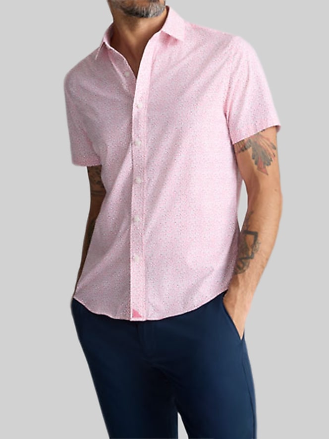 Untuckit Slim Fit Brookstone Performance Short Sleeve Button Up Shirt