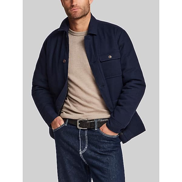 Weatherproof Vintage Men's Regular Fit Faux Wool Padded Chore Coat Pageant Blue - Size: Large