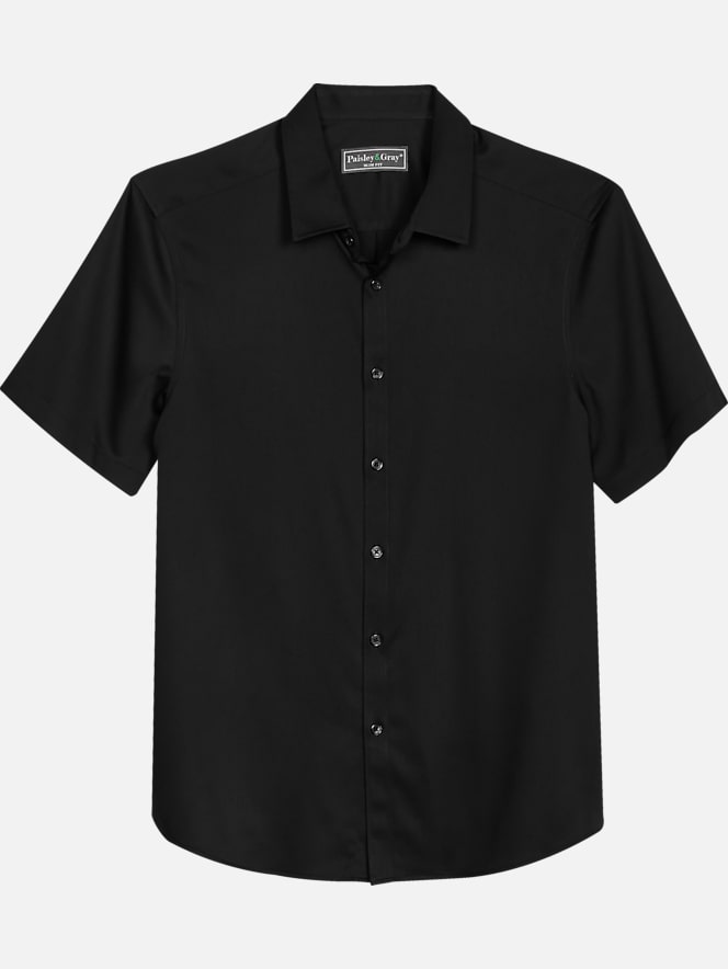 Paisley & Gray Slim Fit Spread Collar Short Sleeve Sport Shirt | All ...