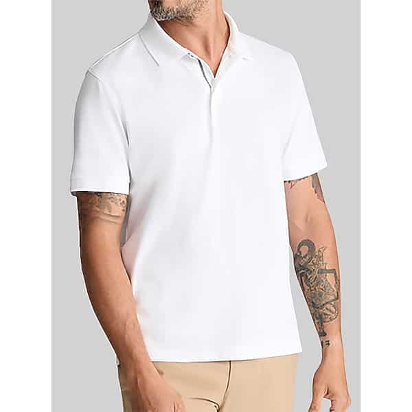 Untuckit Men's Regular Fit Short Sleeve Polo White - Size: Medium