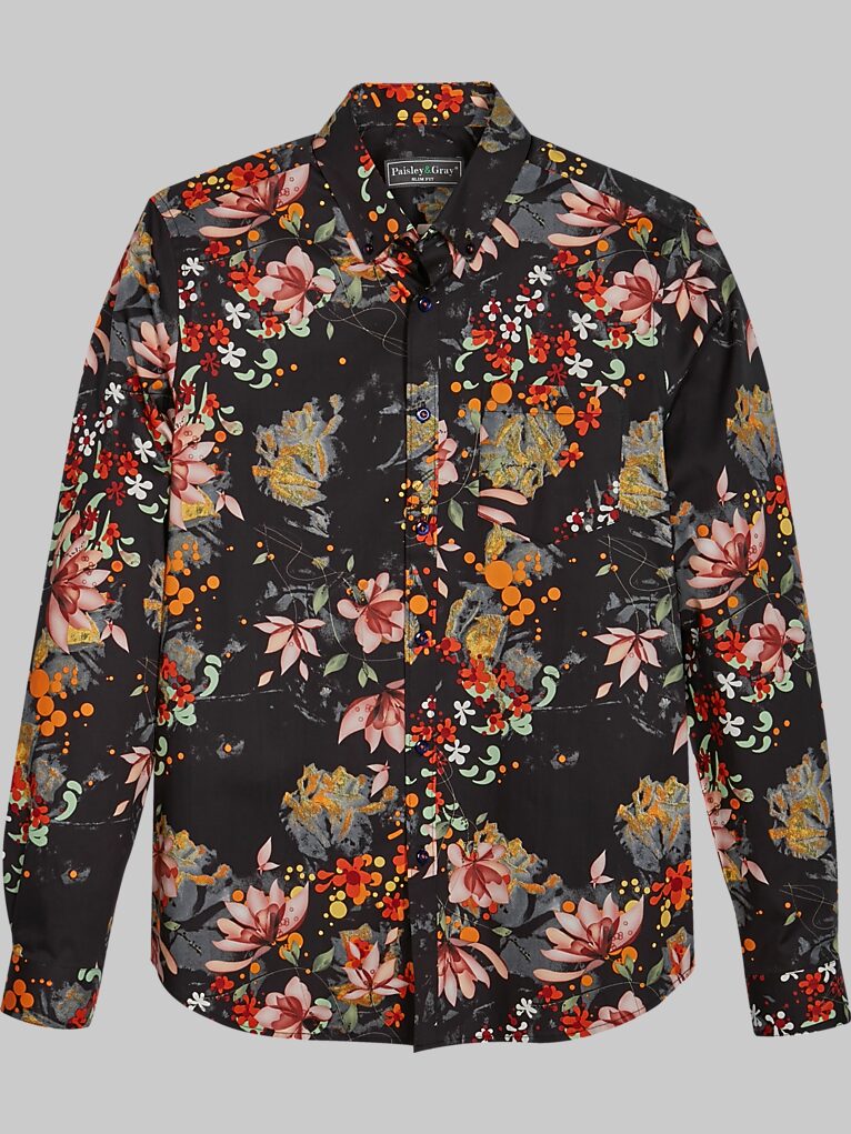 Paisley & Gray Slim Fit Spread Collar Sport Shirt Sport Shirts Men