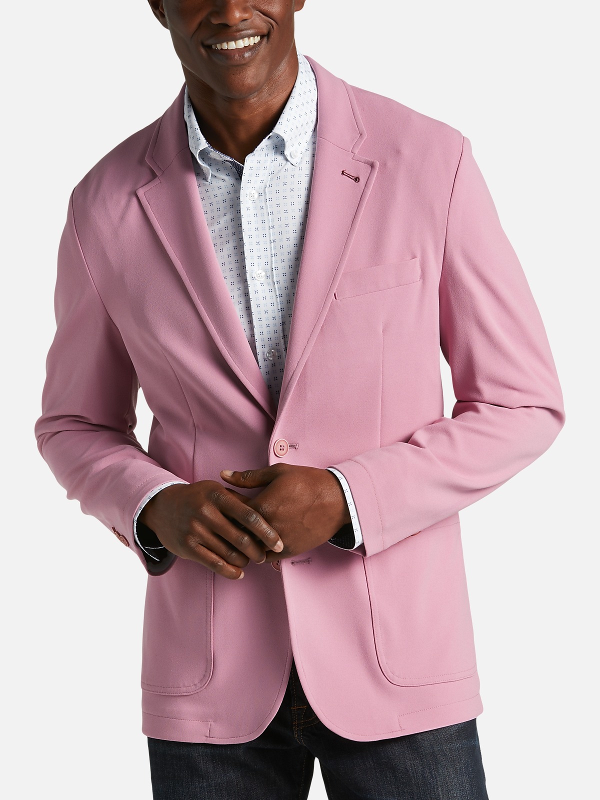 Michael Strahan Modern Fit Crepe Knit Sport Coat All Clearance 3999 Mens Wearhouse 