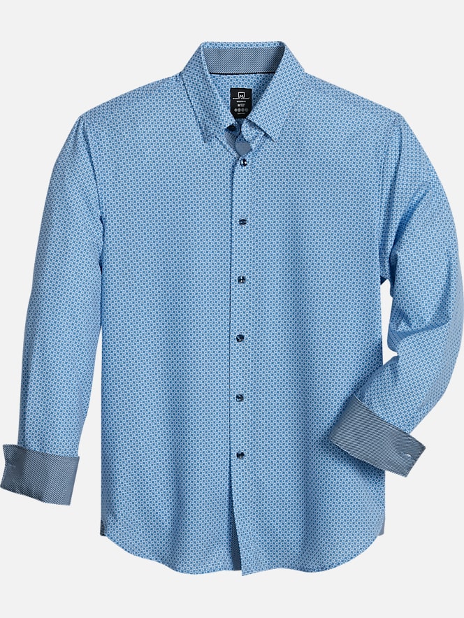 Michael Strahan Modern Fit Spread Collar 4 Way Stretch Sport Shirt Casual Shirts Mens Wearhouse 