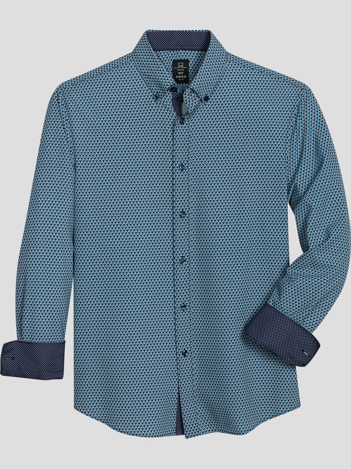 Michael Strahan Modern Fit Button Down Collar Performance 4 Way Stretch Sport Shirt All Sale Men s Wearhouse