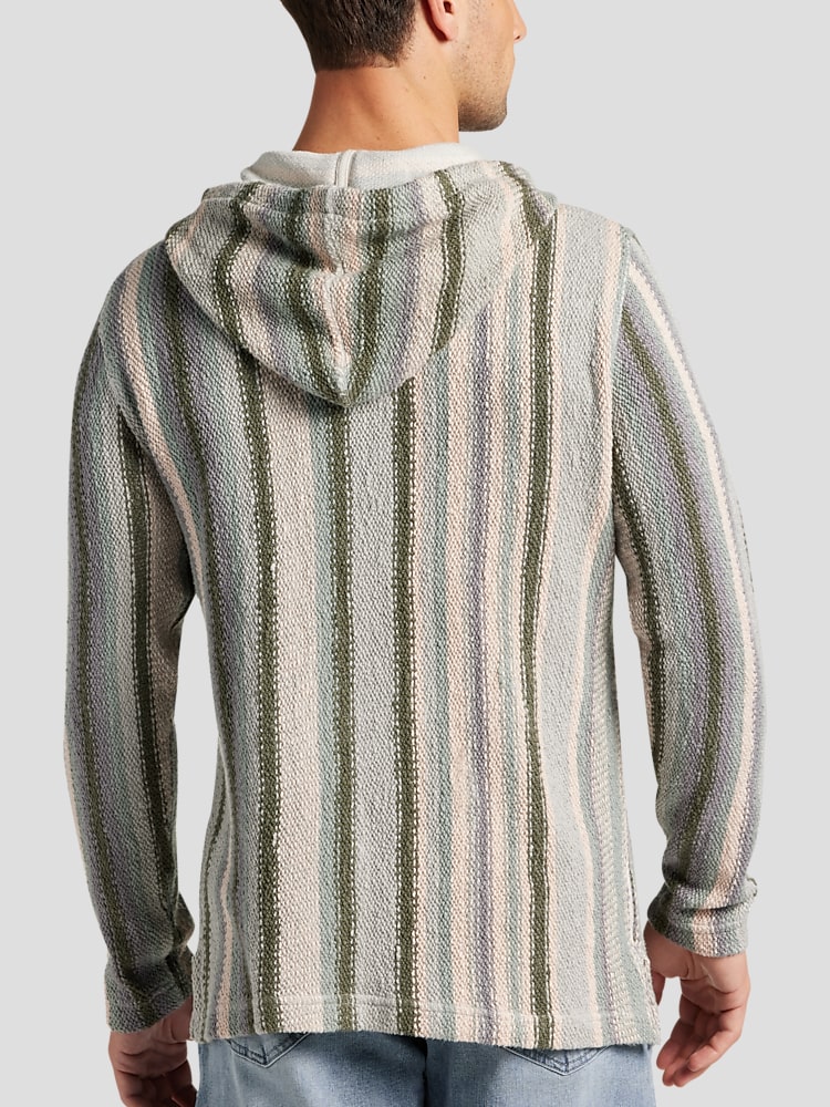 Lucky Brand Classic Fit Stripe Terry Fabric Hoodie