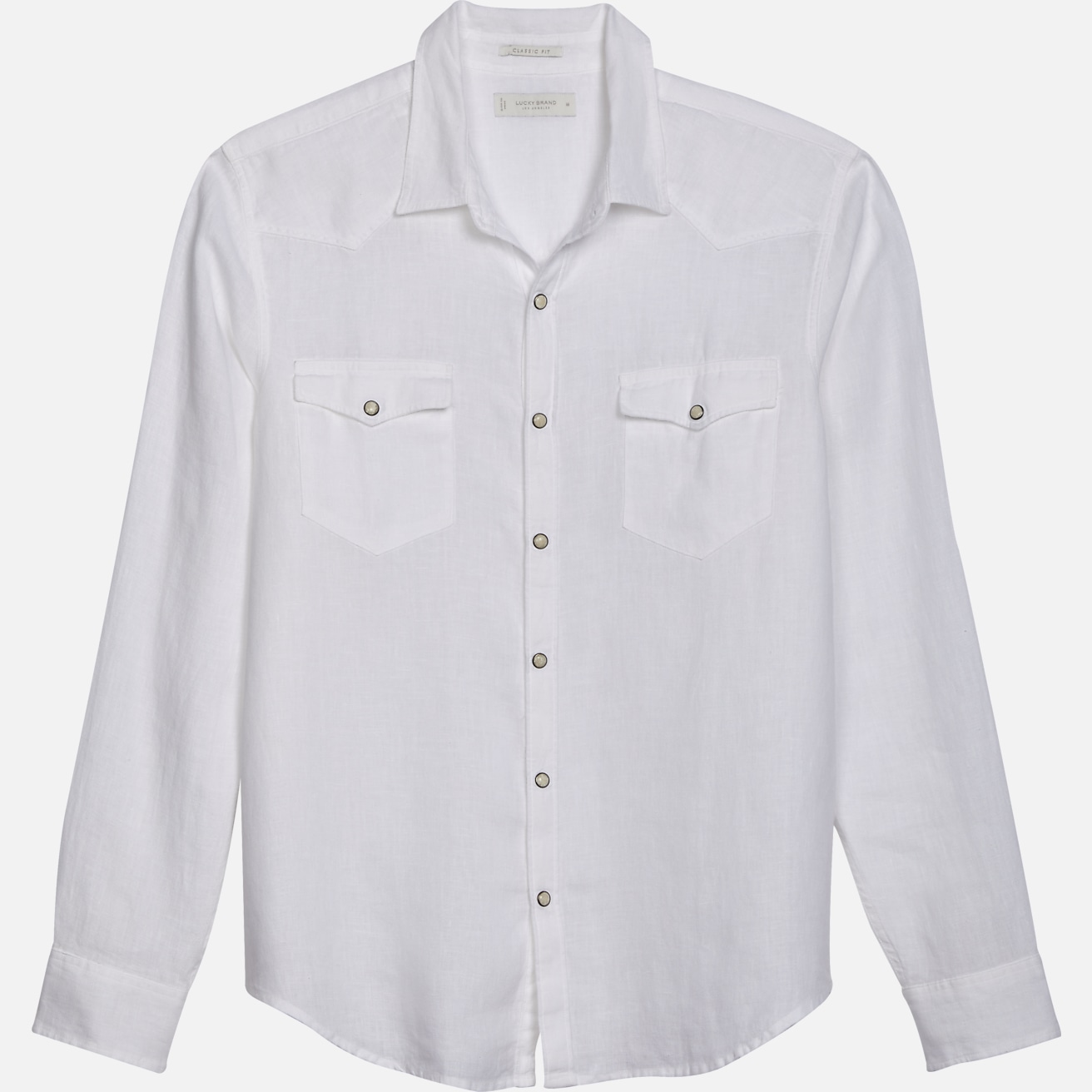 Lucky Brand Classic Fit Western Linen Sport Shirt, All Sale