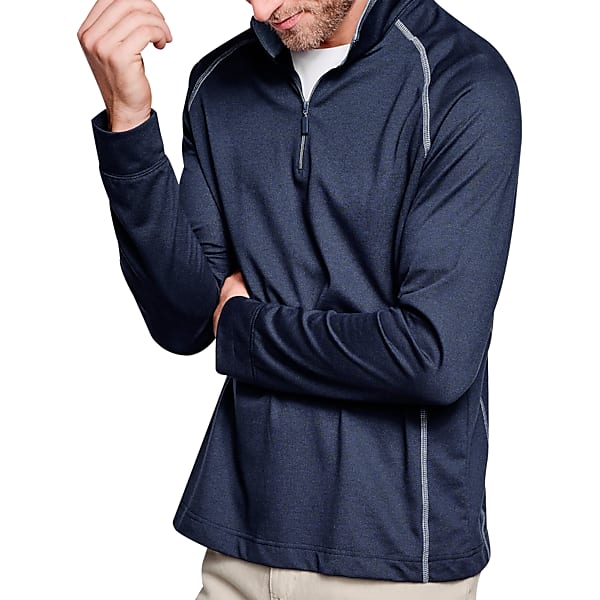 Johnston & Murphy Men's Modern Fit XC4 Raglan 1/4 Zip Sweater Navy - Size: Small