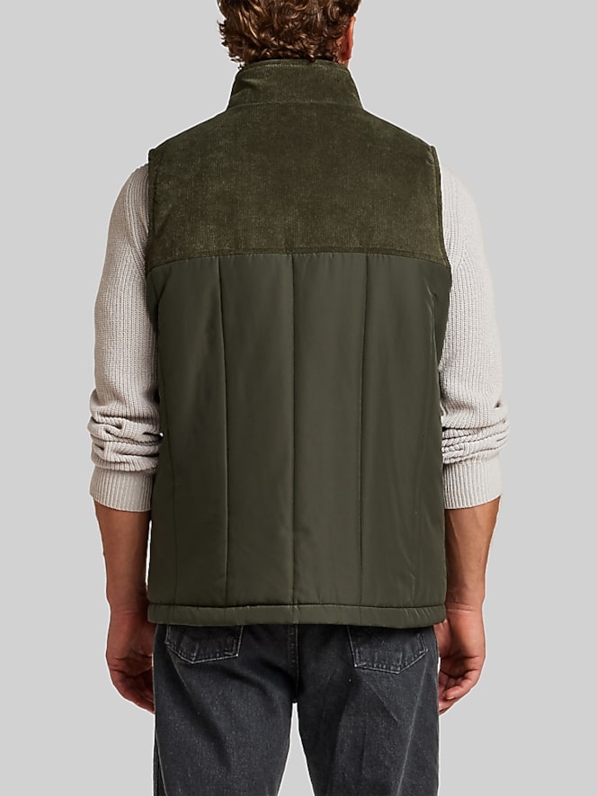 Weatherproof Vintage Faux Sherpa-Lined Mixed Media Corduroy Vest