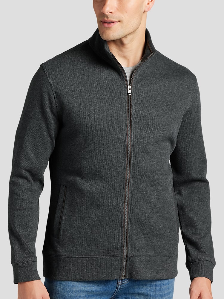 Calvin klein men's full zip sweater clearance