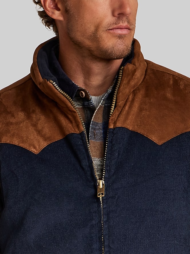Weatherproof Vintage Mixed Media Suede Corduroy Western Vest