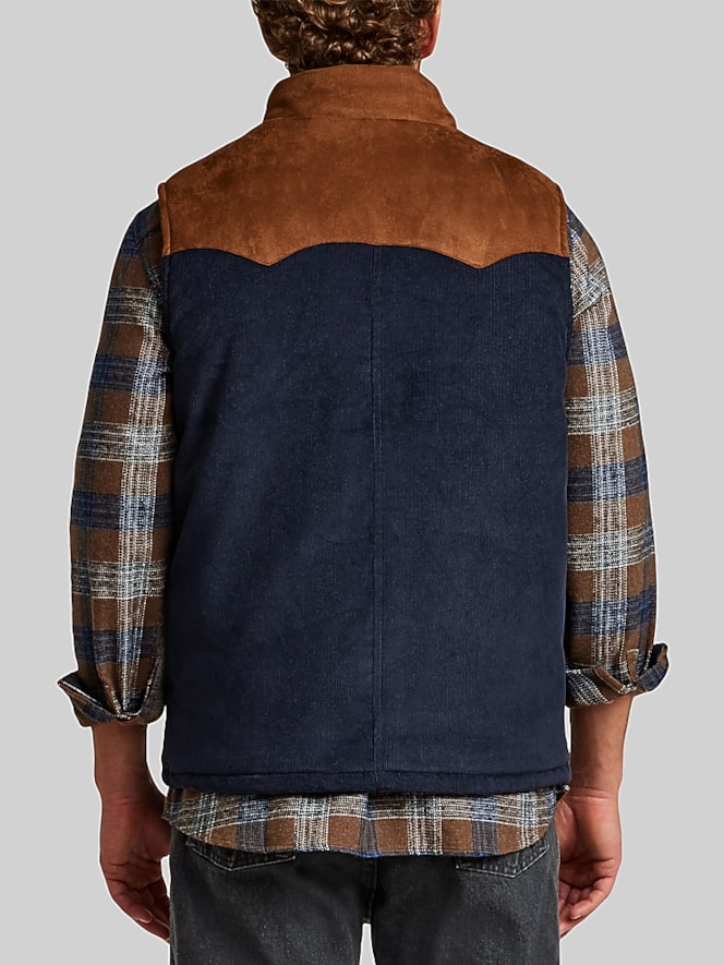 Weatherproof Vintage Mixed Media Suede Corduroy Western Vest