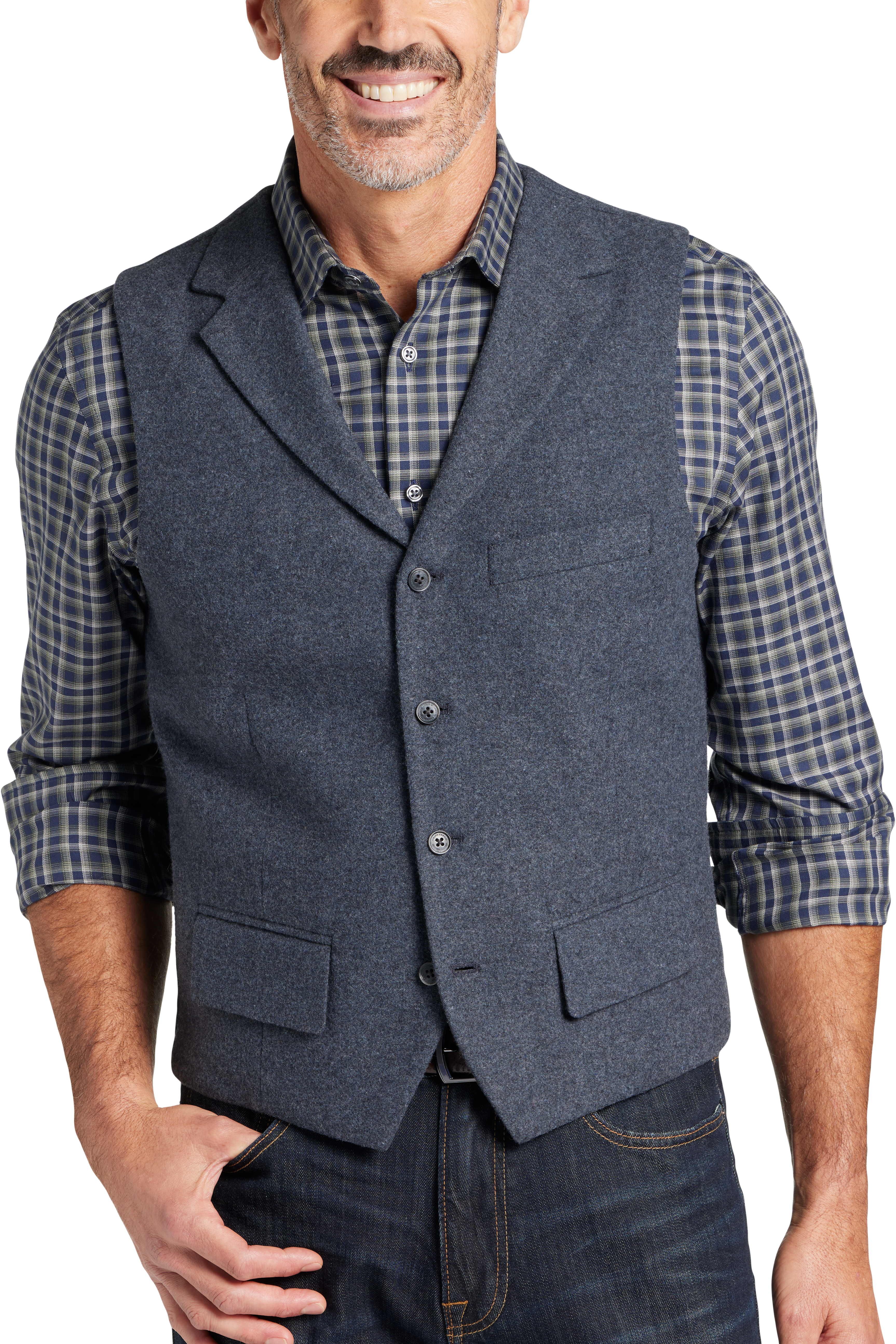 Modern Fit Tweed Vest