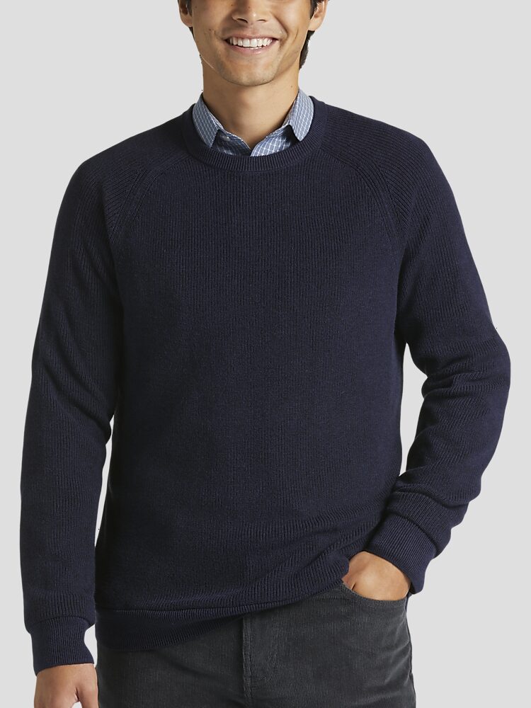 WASHABLE SOFT LONG SLEEVE CREW NECK SWEATER