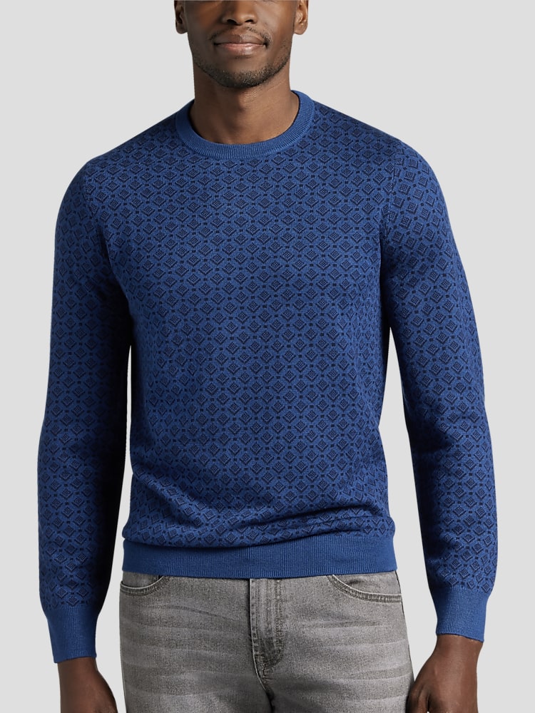Mens navy blue crew neck new arrivals sweater