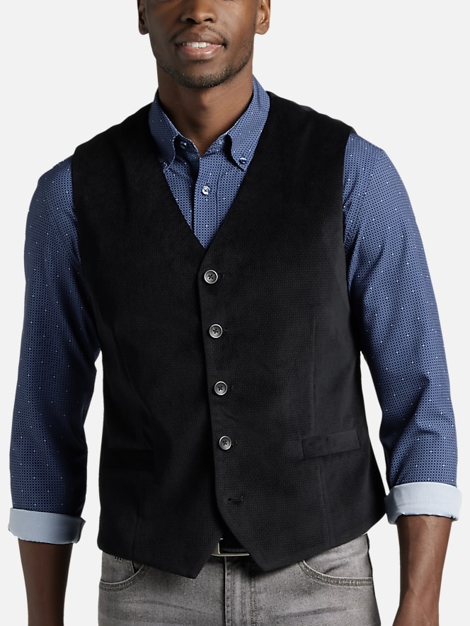 Michael Strahan Modern Fit Velvet Vest | All Sale| Men's Wearhouse