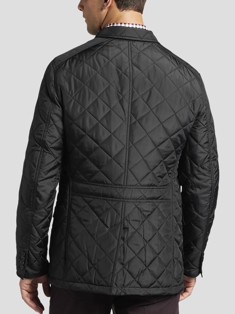 Joseph abboud black quilted coat outlet