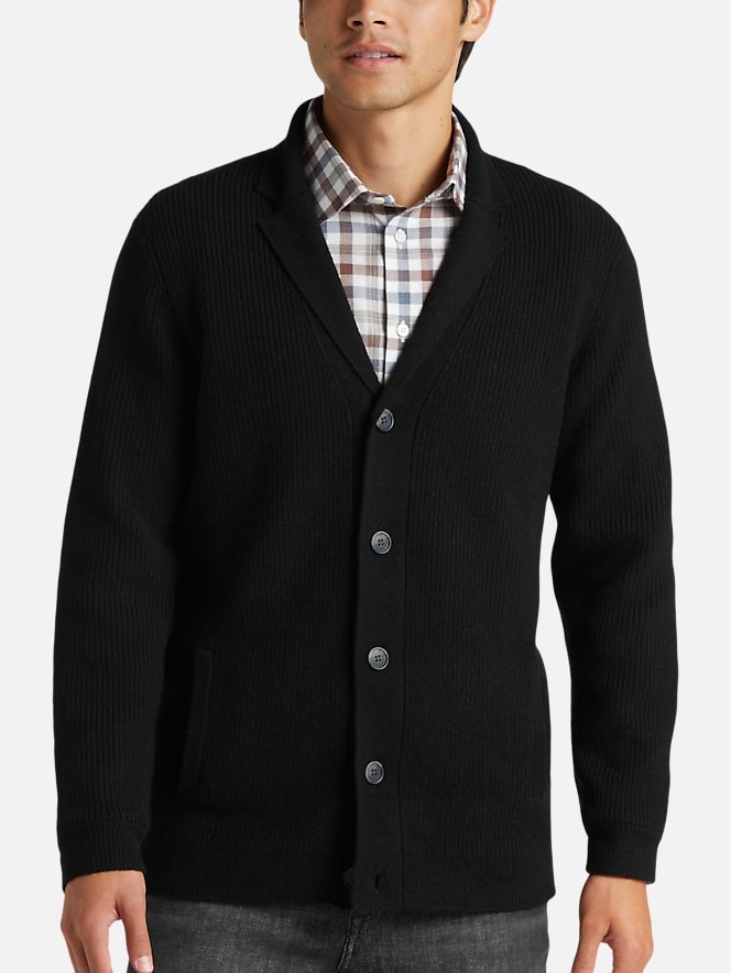 Joseph Abboud Modern Fit Ribbed Stitch Sweater Jacket | All Clearance ...
