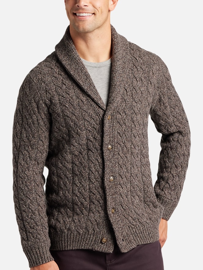 Joseph Abboud Modern Fit Cable Knit Cardigan Sweater | All Clearance ...