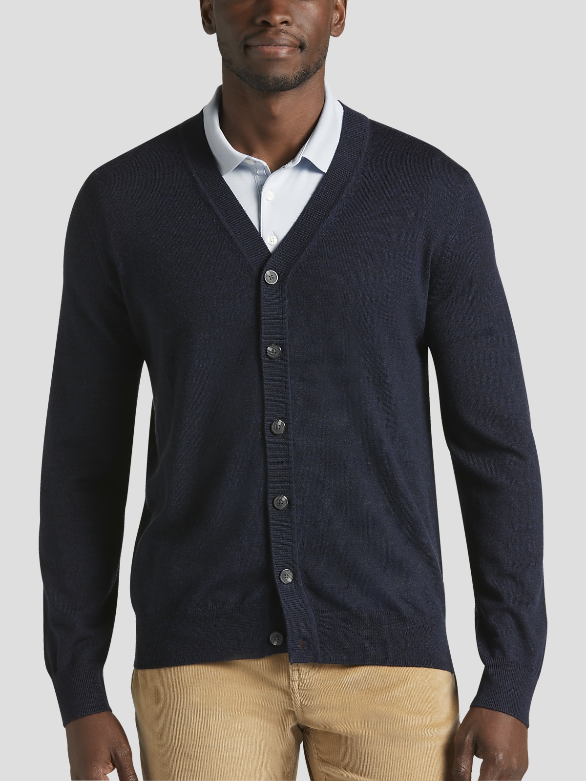 Joseph Abboud Modern Fit Merino Wool Cardigan Sweater Cardigans Men s Wearhouse