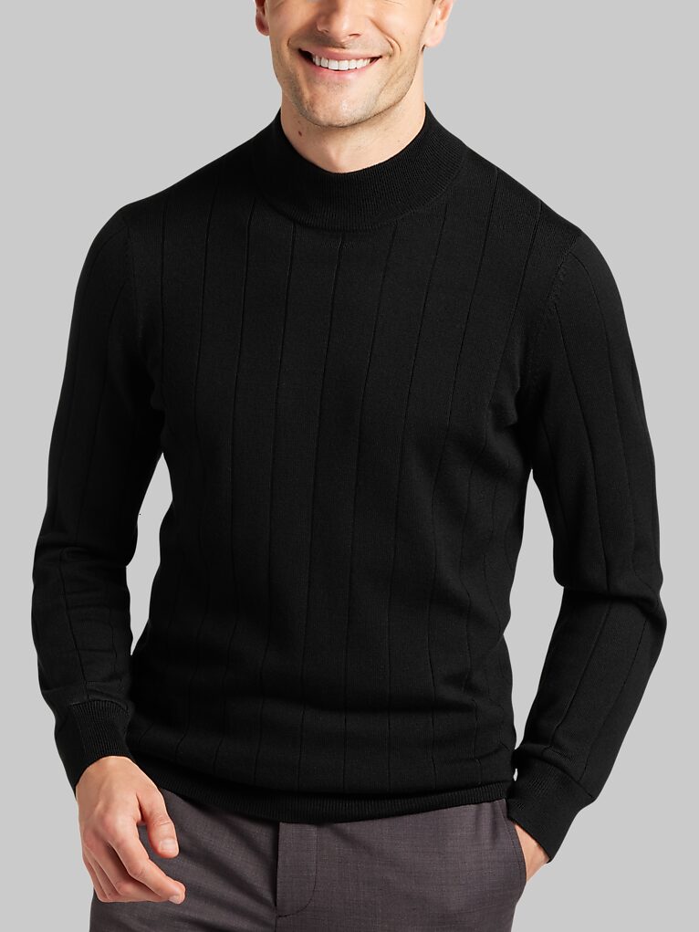 Joseph Abboud Modern Fit Mock Neck Merino Wool Sweater All Clearance