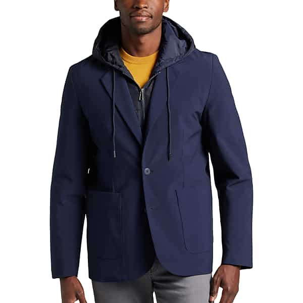 Collection by Michael Strahan Men's Michael Strahan Modern Fit Sport Coat with Hood and Bib Navy - Size 2XLT