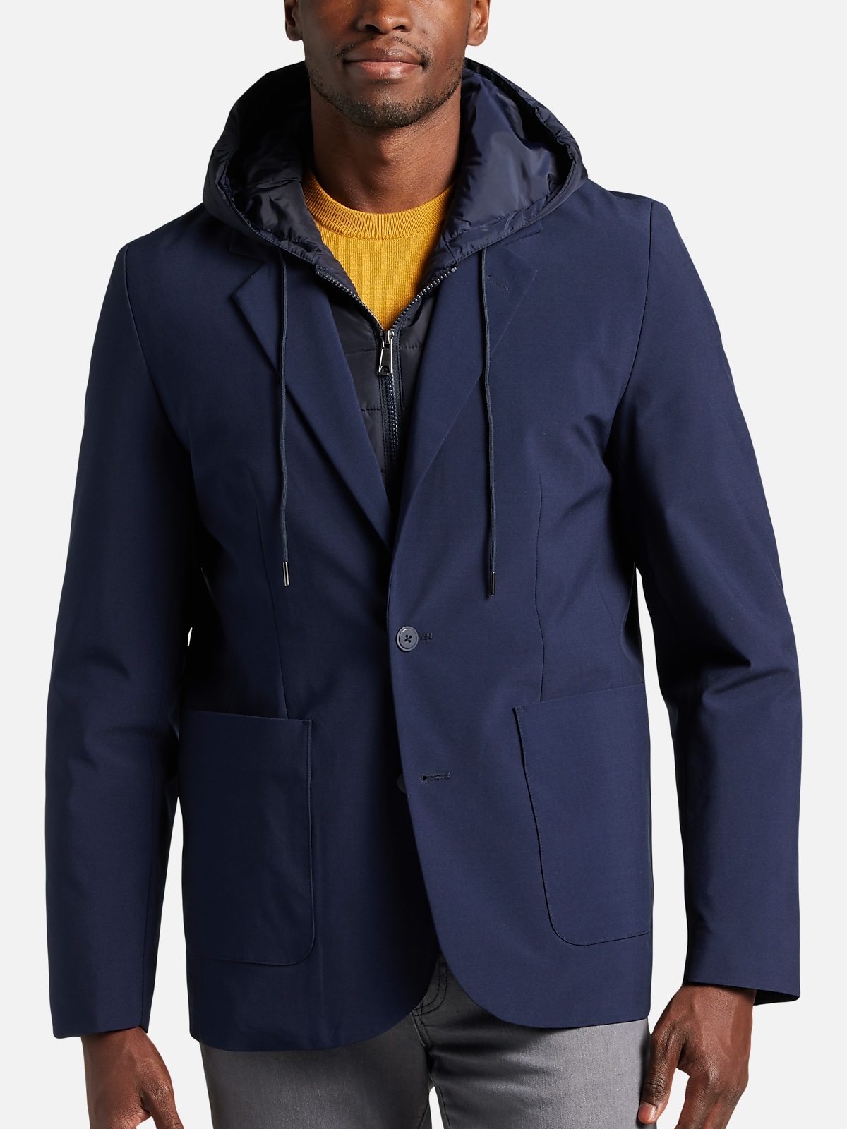 Michael Strahan Modern Fit Sport Coat With Hood And Bib All Clearance 3999 Mens Wearhouse 