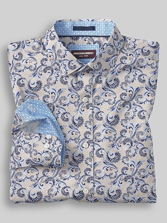 Johnston &Amp; Murphy Regular Fit Logan Printed Button Up Shirt