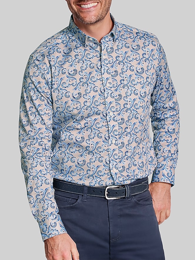 Johnston &Amp; Murphy Regular Fit Logan Printed Button Up Shirt
