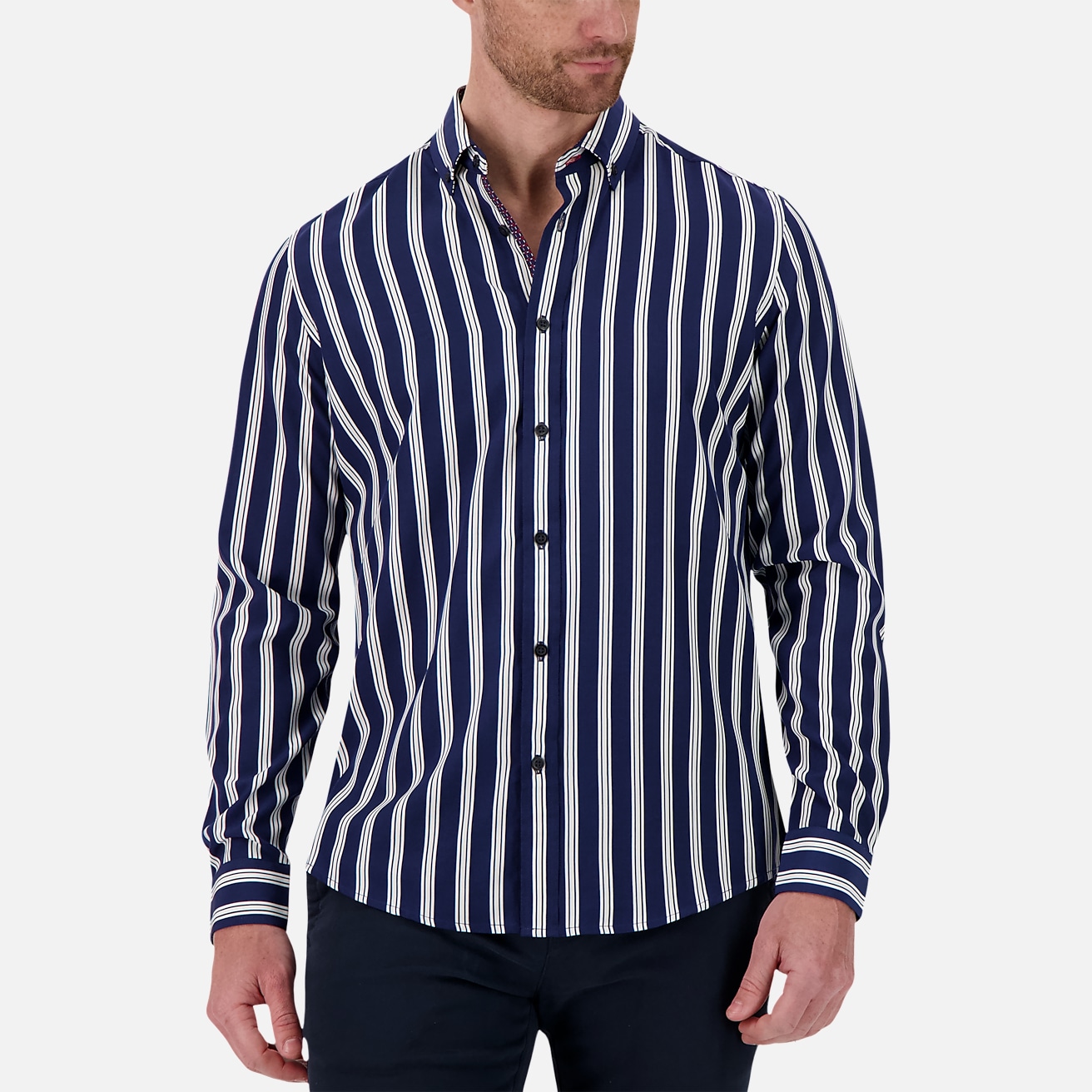 Soft vertical stripe shirt, Report Collection
